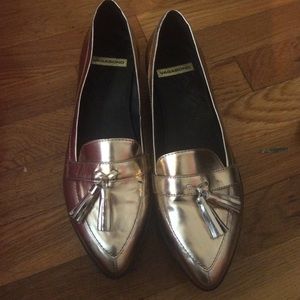 Gold Vagabond flat form slip on