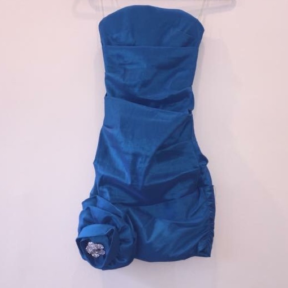 Strapless navy blue dress - Picture 1 of 3
