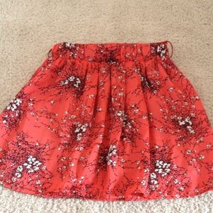 Red Japanese Blossom Mini Skirt