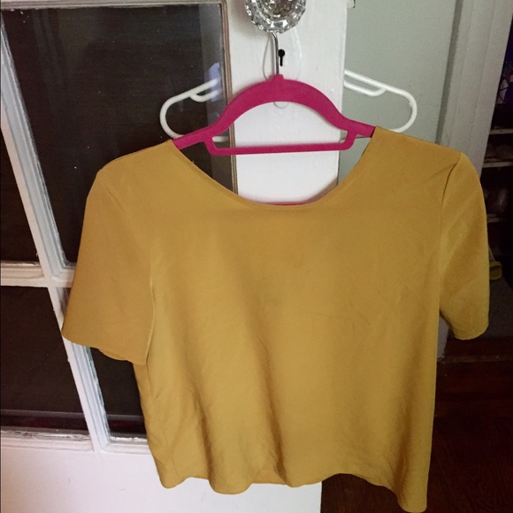 Mustard Yellow zippered back Tee