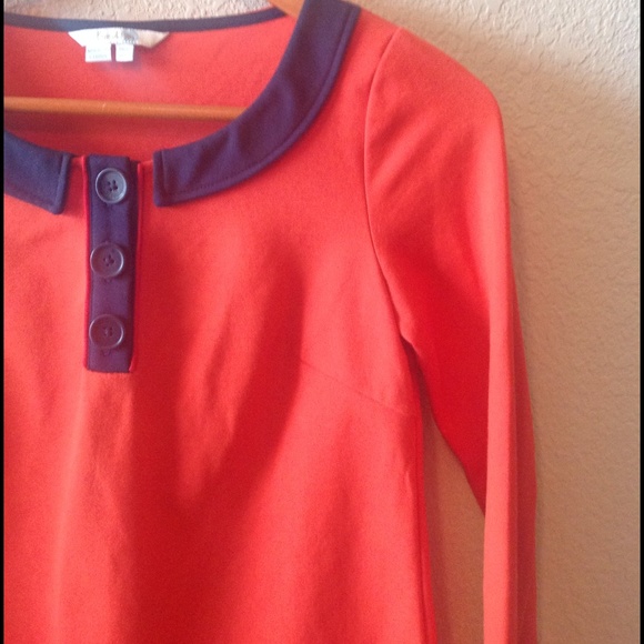 💖SOLD💖Boden, Orange and Navy Dress - Picture 2 of 4