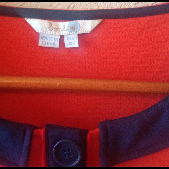 💖SOLD💖Boden, Orange and Navy Dress - Picture 3 of 4