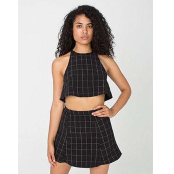 Black grid lulu skirt