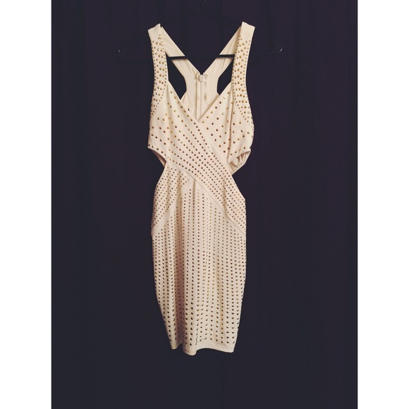 Bebe white cut out dress
