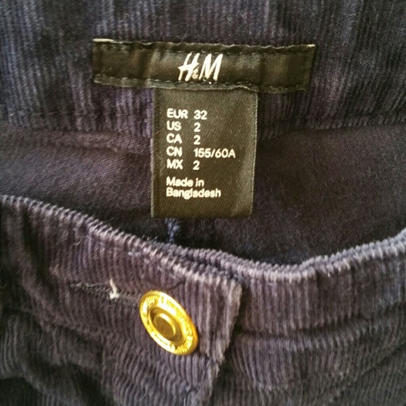 H&M blue Corduroy pant - Picture 3 of 3