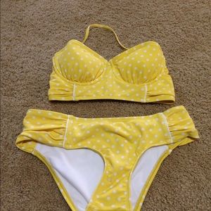 Yellow polka dot bikini