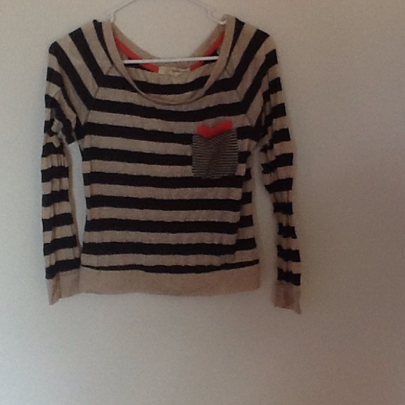 Striped Grey and Beige Top