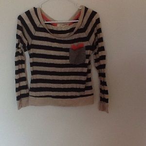 Striped Grey and Beige Top