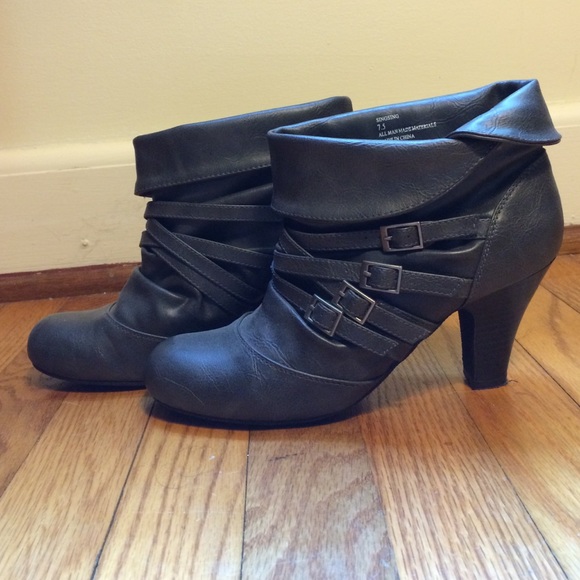 Grey ankle boots