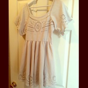 Urban Outfitters White Eyelet Fit and Flare Dress