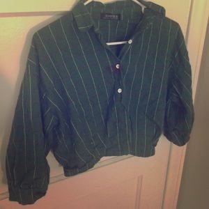 Green crop button up