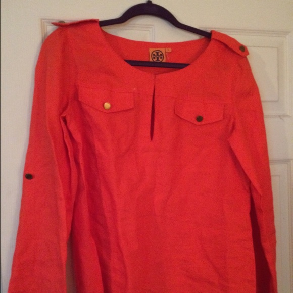 Tory burch linen tunic shirt