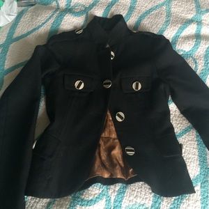 Black wool short jacket