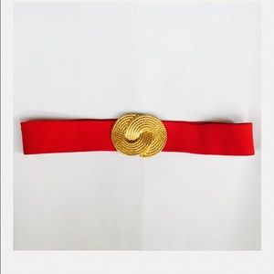 Vintage elastic  red belt