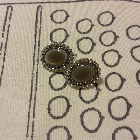 Gray gemstone earrings