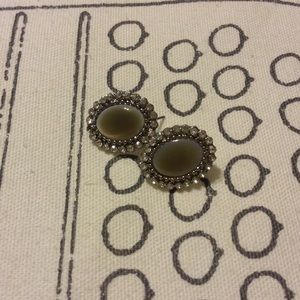 Gray gemstone earrings