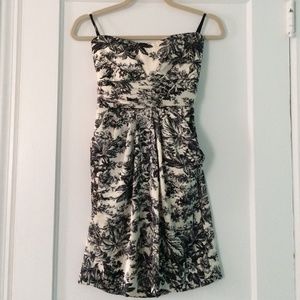 Love Culture strapless black ivory print dress S