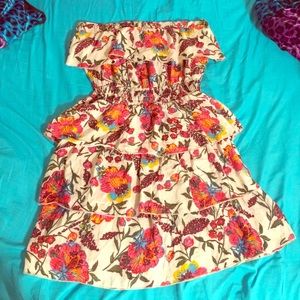 Floral layered maxi dress.