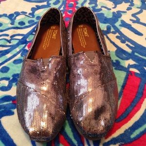 Limited edition pewter sequin Toms