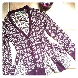 Purple Peplum Cardigan