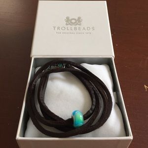 Trollbeads leather bracelet with bead