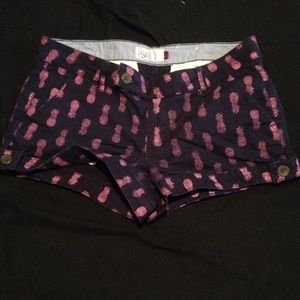 Navy and purple pineapple shorts