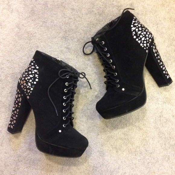 Bamboo Shoes - Studded Black Booties