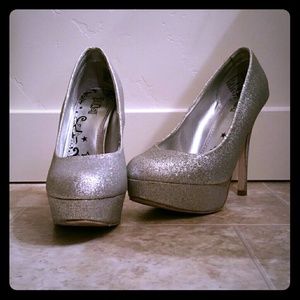 Sparkly Silver Heels