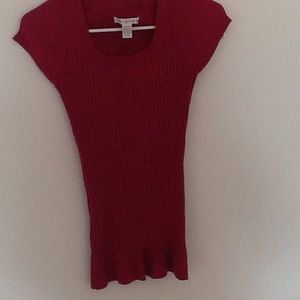 Pink short sleeve sweater material shirt