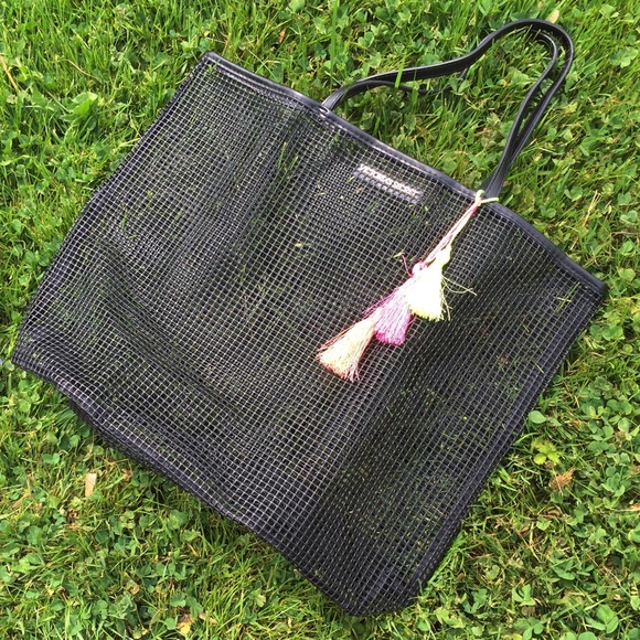 Victoria's Secret PINK Black Mesh Tote Bag
