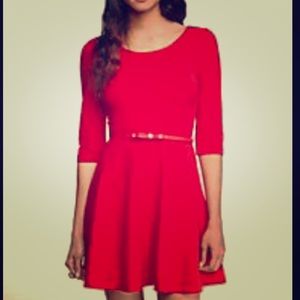 Red skater dress from express