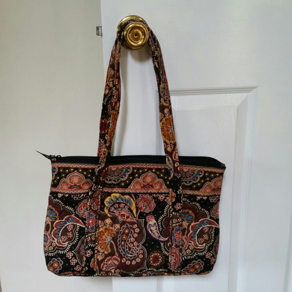 Vera Bradley brown paisley print purse