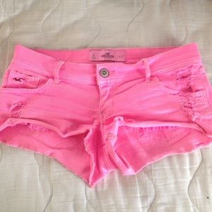 Neon pink shorts