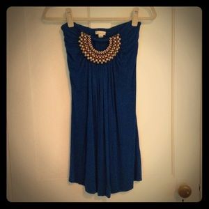 Forever 21 cotton, beaded strapless dress