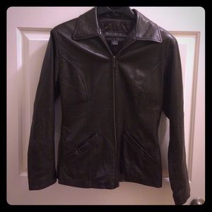 Chocolate brown leather jacket