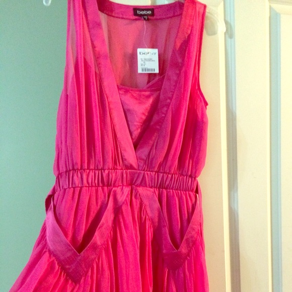 Unique and special hot pink Bebe dress!
