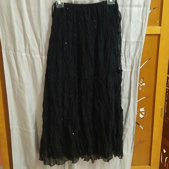 Msk black sequined skirt