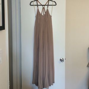 BCBG Edita Pleated Maxi Dress (parfait color)