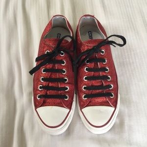 Red Glitter Converse