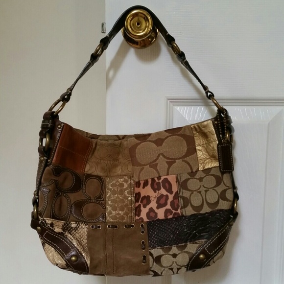 Coach brown patchwork purse