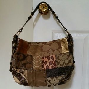 Coach brown patchwork purse