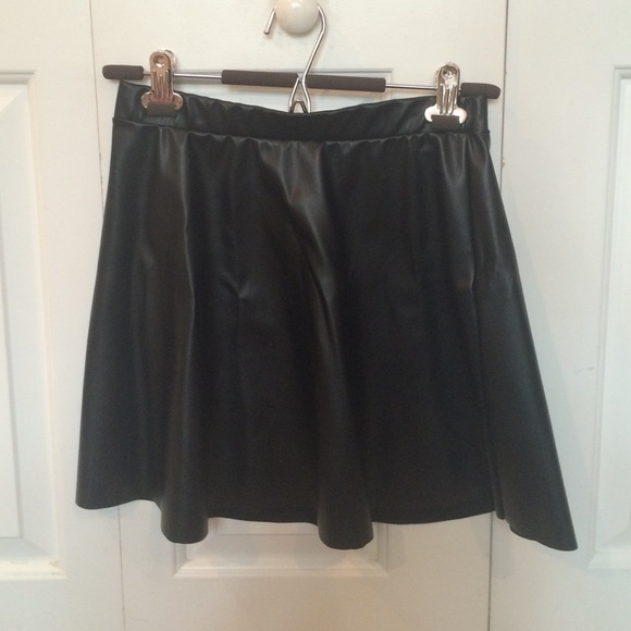 Black Faux Leather Skirt