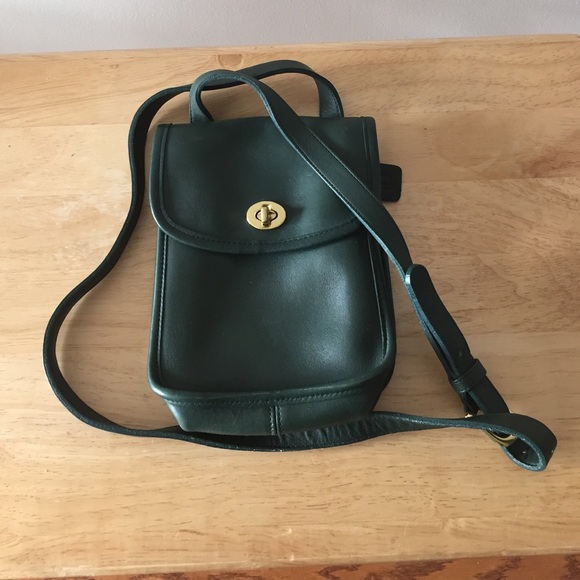 Vintage Coach Scooter Dark Green Crossbody
