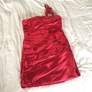 Red One Shoulder Dress