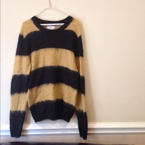 Black and yellow mohair sweater