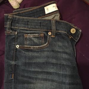 A&F medium wash ripped jeans