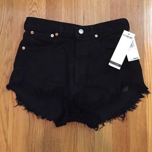Black fringe shorts