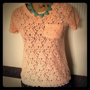 ⭐️Coral, lace short-sleeve ⭐️