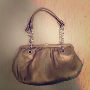 Michael Kors gold clutch with strap