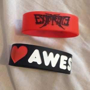 escape the fate and I heart awesome wristbands